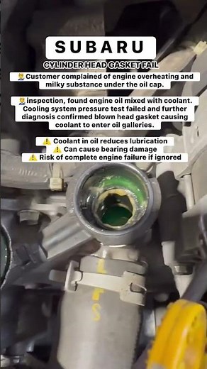 Subaru Cylinder Head Gasket failure 🧑‍🔧