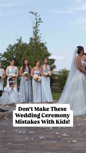 Kim | MI Wedding Officiant on Instagram: "⚠️ DON’T MAKE THESE WEDDING CEREMONY MISTAKES WITH KIDS👶💐 Little ones in your wedding ceremony = adorable and unpredictable. Before you assign roles, here’s what every bride should know: 1️⃣ Choose age-appropriate roles. A 2-year-old probably won’t walk alone. A 4-year-old might. A 6-year-old can carry a sign, toss petals, or hold rings. Set them up for success. 2️⃣ Give them a handler — not just a job. An older sibling, cousin, or trusted adult is pri