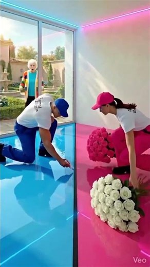 THIS DOUBLE FLOOR IS CRAZY 😱 Luxury Infinity Pool & Pink Floral Epoxy Floor