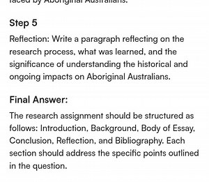 Step 5Reflection: Write a paragraph reflecting on the research... | Filo