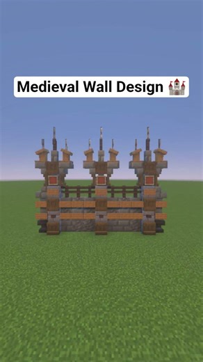 Minecraft Medieval Wall Design #shorts #viral #minecraft