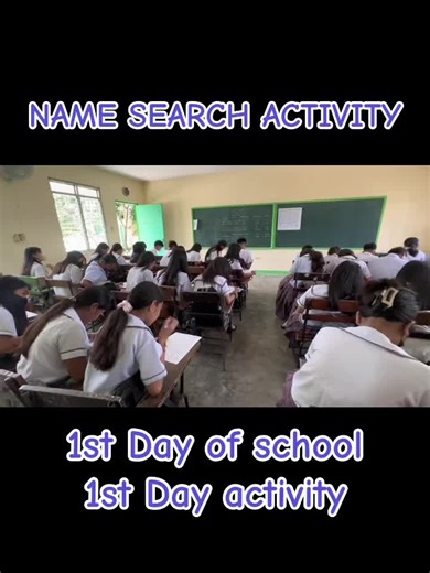 1st Day of School Name Search Activity for Grade 8