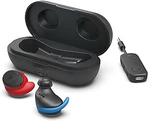 Avantree Sky Ace - Wireless Earbuds with Airplane Adapter for Flight, Plug n Play, Noise Canceling Bluetooth Headphones Compatible with iPhone, Andriod, MacBook, Laptop, AptX Adaptive for Travel