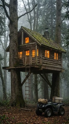 Amazing Treehouse Built Between Two Trees