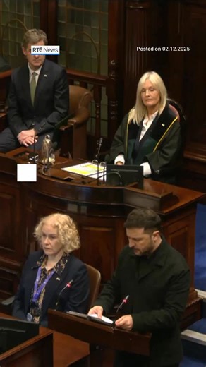 Ukrainian President Volodymyr Zelensky received a standing ovation after he finished his historic address to a joint sitting of the Oireachtas. Mr Zelensky concluded his speech by saying “we need real peace” and again thanking Ireland for its support for Ukraine. “Never lose your faith in Ukraine. Glory to Ukraine,” he added. Read more at the link in bio. #ukraine #ireland #rtenews | RTÉ News
