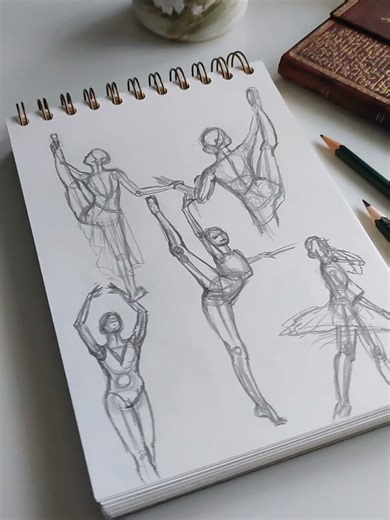 drawing bodies/poses inspired by ballet dancers 🩰 #balletdancer #dailysketch #sketchbookart #artpractice #poses