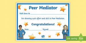 KS2 Peer Mediator Certificate