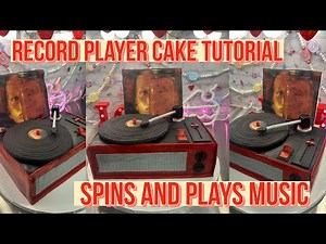 How to Make a Record Player Cake that Spins and Plays!🎶