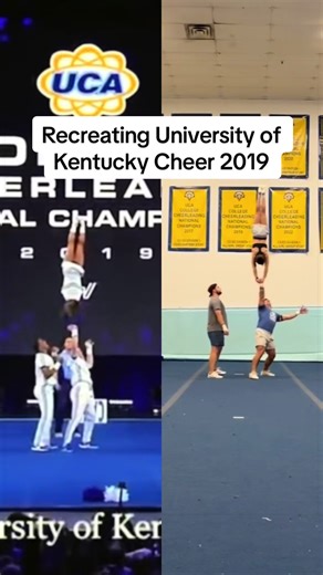 Today we recreated University of Kentucky Cheerleading 2019 stunt sequence 💙🤍@Zack Alleman #cheer #cheerleading #stunt #stuntsequence #collegecheer