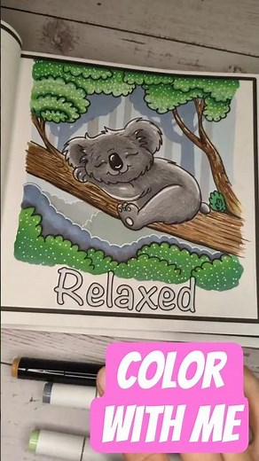 Cute Koala Coloring #kawaiiart #colorwithme #art #drawing #coloringtutorial #cuteart #coloringbook