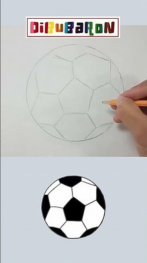 Dibujando una pelota o balon de futbol | Dibujos faciles