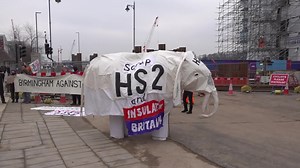 5.2K views · 100 reactions | Insulate Britain and HS2 protesters have been filmed demonstrating in Birmingham city centre with a huge white elephant. | TalkTVUK | Facebook