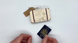 Mini Suitcase & UK Navy (with Gold Foil) Passport Scratch / Reveal Card - DIY Holiday Surprise - Etsy