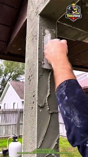 Smoothing Wall Corners with a Trowel, Clean and Professional Plastering Technique #construction #DIY