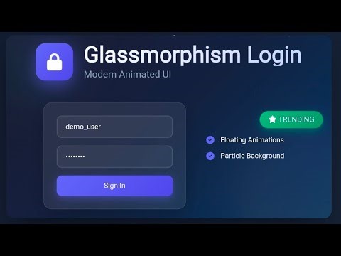 Animated Glassmorphism Login Page using HTML CSS JavaScript | Modern UI Design Tutorial