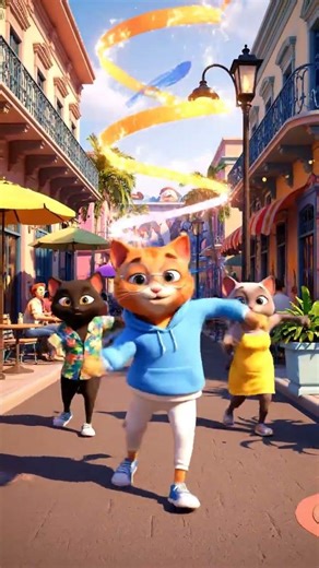 🐱💃 Salsa Dancing Cat in Little Havana’s Calle Ocho! 😂 #LittleHavana #CalleOcho #SalsaCat #MiamiVibes