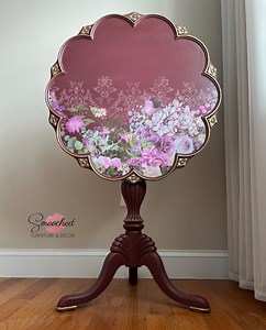 Burgundy Vintage Tilt-top Side Table - Etsy