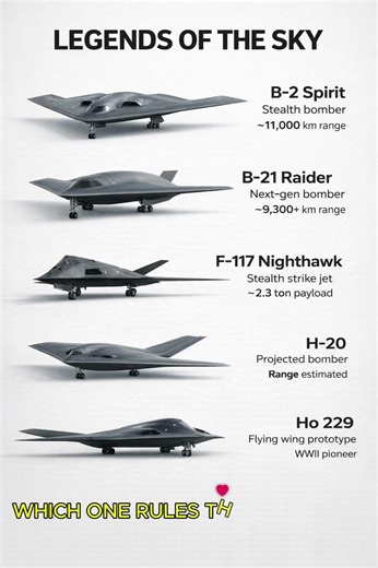 Top 5 Deadliest Stealth Bombers | Legends of the Sky #shorts