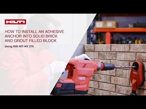 HOW TO install adhesive anchor into solid brick and grout filled block