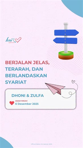 HSI Sakinah on Instagram: "Tak semua cinta dimulai dari tatap. Ada yang dimulai dari taubat, dan disatukan lewat doa-doa panjang yang tak pernah putus. Jika engkau siap menempuh jalan yang dijaga, maka berjalanlah bersama adab, syariat, dan ridha-Nya. 🏹 💗 🏹 HSI Sakinah Wasilah Menikah Sesuai Sunnah 🌐 Instagram: s.hsi.id/igsakinah 📲 Facebook: s.hsi.id/fbsakinah 🪀 CS Ikhwan : s.hsi.id/csnsakinah 🪀 CS Akhwat : s.hsi.id/cstsakinah 🟢 Channel WA: s.hsi.id/channelhsis ⚫ Channel Telegram: t.me/h