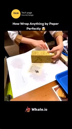 Tech page on Instagram: "Wrapping anything perfectly with paper is all about technique, patience, and clean folds. First, place the item on the wrapping paper and cut just enough paper so it covers all sides without leaving excess bulk. Fold one side over the item and secure it tightly with tape, then pull the opposite side snug to create a smooth, wrinkle-free surface. For the edges, push the paper inward to form neat triangular flaps, fold them sharply, and bring them up against the item befor
