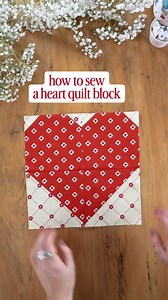 Let’s sew a simple heart-shaped quilt block 🪡 For one block you’ll need to cut - Two 6.5” squares Two 5.5” squares Four 1.5” squares Perfect for valentines themed quilts, cushion covers or bags 🏹❤️ #quiltblock #sewingtutorial #valentinescrafts | What Kimberley Makes