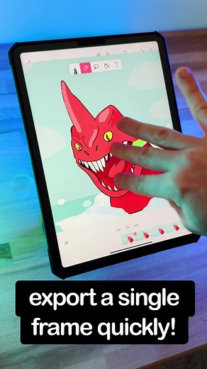 Export a single frame 🖼️ to share your still art with the world! 🌊🐋 #flipaclip