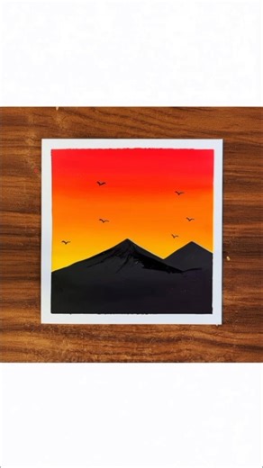 How to poster colour painting 🌄 #art #painting #shorts