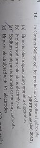 In the Castner-Kellner cell for the production of sodium hydrox... | Filo