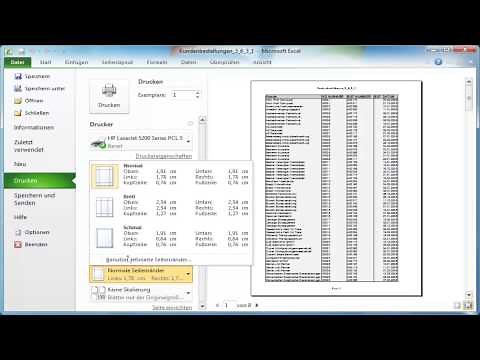 Excel: Seitenränder einstellen