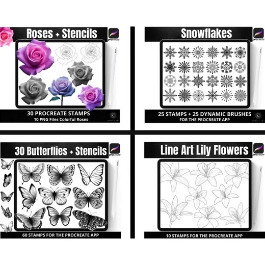 Procreate All in One BUNDLE 3000  Stamp Brushes, Mandala Ornamental Flower Animal Tattoo Design, Dynamic Watercolor Brush, Whole Shop Bundle - Etsy