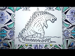 Aprende a dibujar a Godzilla - Pasos sencillos