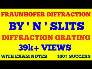 FRAUNHOFER DIFFRACTION BY N SLITS || DIFFRACTION GRATING || N SLIT DIFFRACTION || WITH EXAM NOTES ||