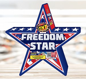 TNT Fireworks, Freedom Star, Multicolor Ground Based Fountain, Party