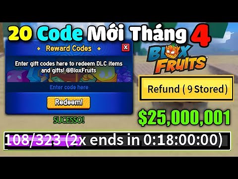 Tổng Hợp 20 Code Blox Fruit Mới Nhất Nhận X2 EXP Và 25 Triệu Beli Miễn Phí Còn Sử Dụng Được