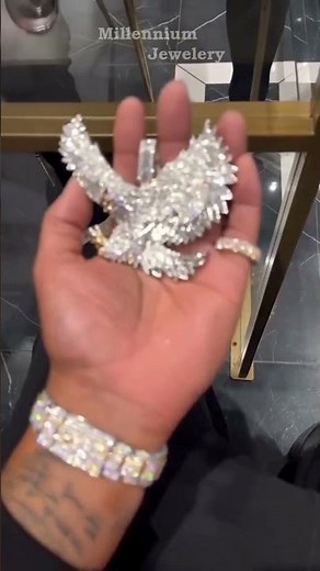 INSANE Moissanite Custom Eagle Pendant | Iced-Out Jewelry Close-Up!