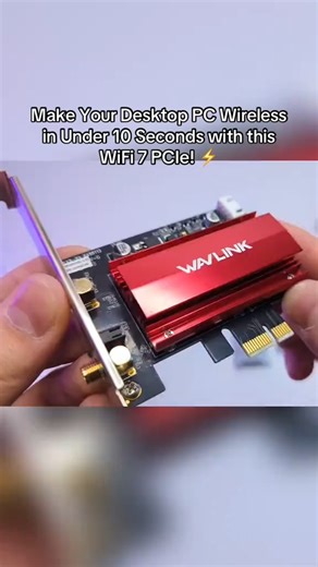 🔥 Upgrade to WiFi 7 in SECONDS with this WAVLINK PCIe Card! ⚡ Blazing-fast speeds – Say goodbye to lag! 💻 Supports Intel Motherboard！ 📡 Tri-band WiFi 7 BT 5.4 – Future-proof your setup! 👇 Would YOU ditch Ethernet for this? #gaming #streaming #pc #pcgaming #pcsetup #pctips #networking #wifi #wifi7 #fyp #tech #techtips | Wavlink