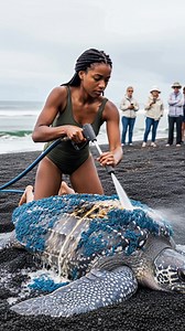 Marine Biologist Saves Trapped Leatherback Sea Turtle In Need! #rescue #animals #wildlife | Simulated Reality
