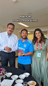 4.8M views · 4.4K reactions | A first of its kind food prediction where cricket legends and presenters made their India - New Zealand #ChampionsTrophy match predictions early in the second innings based on their favourite pani puri or golgappe (諾 or 省). It was a childhood dream come true to meet incredible people who inspire my quick voiceovers for my recipes and to feed them as a chef! Which Pani Puri would you pick: Mango or Kiwi? | Saransh Goila | Facebook