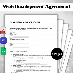 Editable Web Development Agreement | Editable PDF, Google Doc, Word | Legal & Secure - Etsy Australia