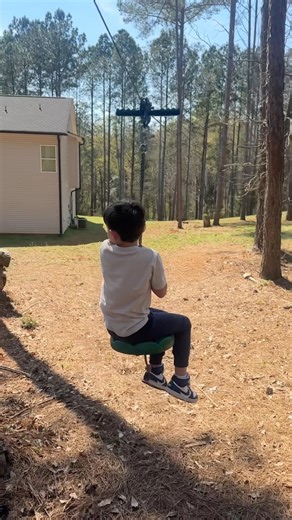 Trying out their new Zip Line #newhome #zipline #memories #childhood