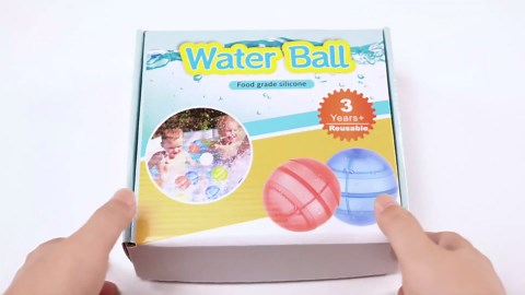Reusable Water Balloons 14 Pack Unique Double Water Inlet Silicone Water Bomb Pool Toys Non-Magnetic Quick Fill Self Sealing Water Splash Balls Games for Kids 3-12 Summer Outdoor Beach Activities Gift