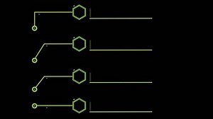 animated callouts titles callout bar labels with hexagon shape. animation video isolated on alpha channel(transparent) background.