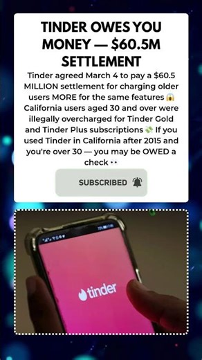 Tinder owes YOU money if you're over 30 😱