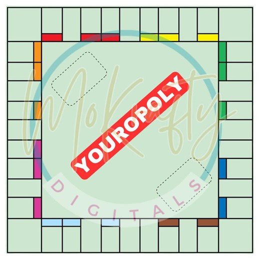 Custom Monopoly Board Game Template, DIY Printable (PDF Download) - Etsy