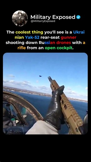 Ukrainian Gunner Shoots Down Drones From an Open YAK-52 🎯✈️