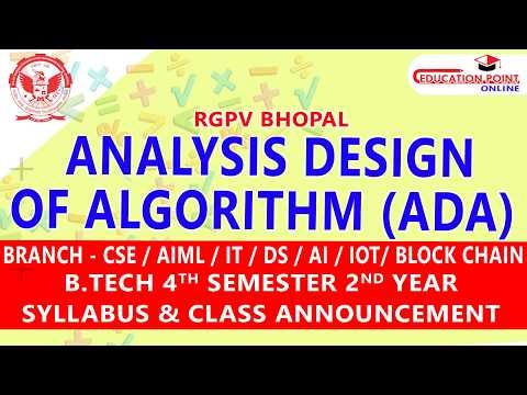 RGPV ADA (Analysis & Design of Algorithm) | B.Tech 4th Sem CSE / AIML / IT / DS Full Course Guide 🔥