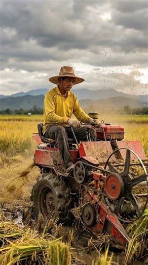 Powerful Rice Harvesting Machine in Action | Smart Farming Technology