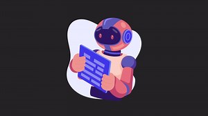 Robot debugging machine learning code2D Motion Graphics Animation Alpha channel