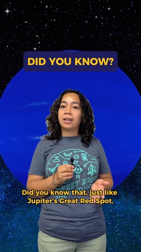 Oh, Neptune!🐡 This blue wonder may be distant, but it’s full of surprises✨ Neptune, the eighth planet from the Sun, measures ~30,775 miles wide, just a bit smaller than Uranus. Its vivid color comes from methane in the atmosphere, and winds there can reach up to 1,200 miles per hour, making them the fastest in the solar system. The planet has 16 known moons, with its largest, Triton, orbiting in the opposite direction of Neptune’s rotation. Want to keep exploring the solar system? Stay tuned fo